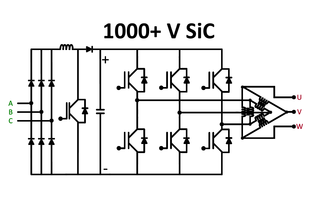 采用 SiC IGBT 和輸出變壓器濾波的三相級聯 H 橋
