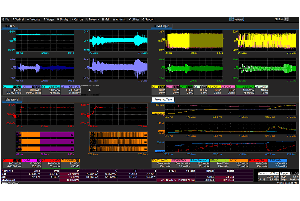 電池供電鉆頭的 VFD 輸出、直流電池和機械信號（附功率計算表）