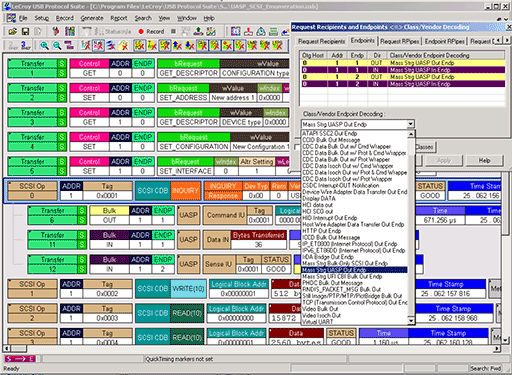 分析軟件 USB 設備解碼的屏幕截圖