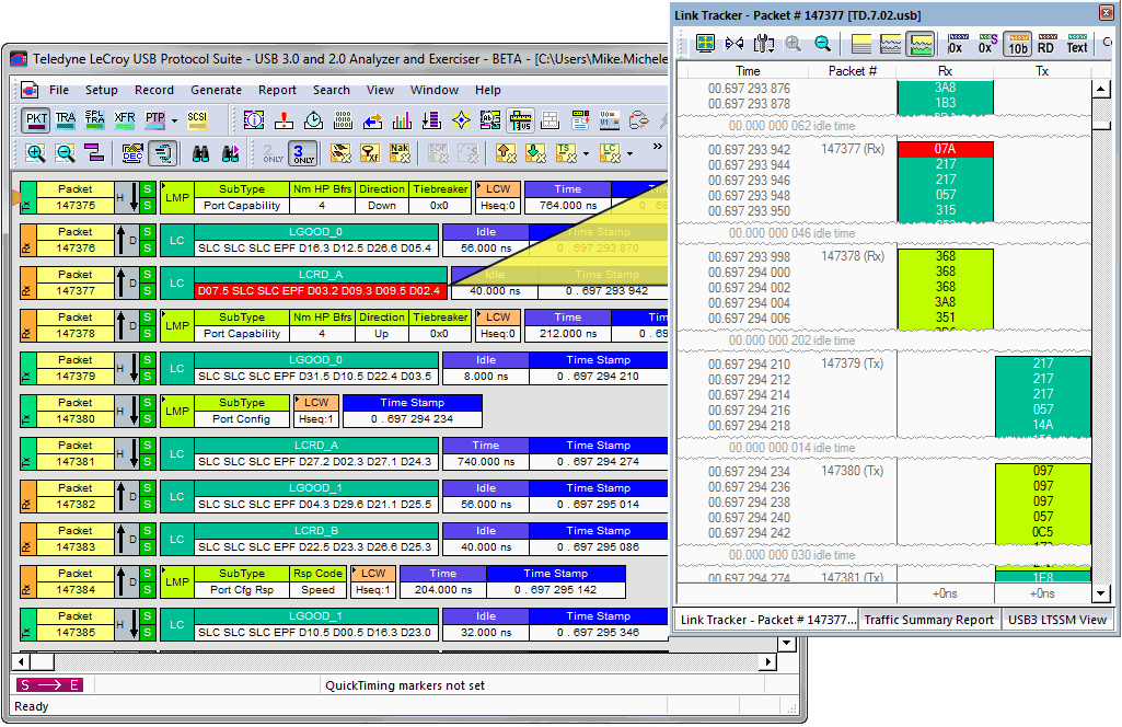 分析軟件 USB 設備解碼的屏幕截圖